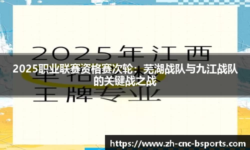 2025职业联赛资格赛次轮：芜湖战队与九江战队的关键战之战